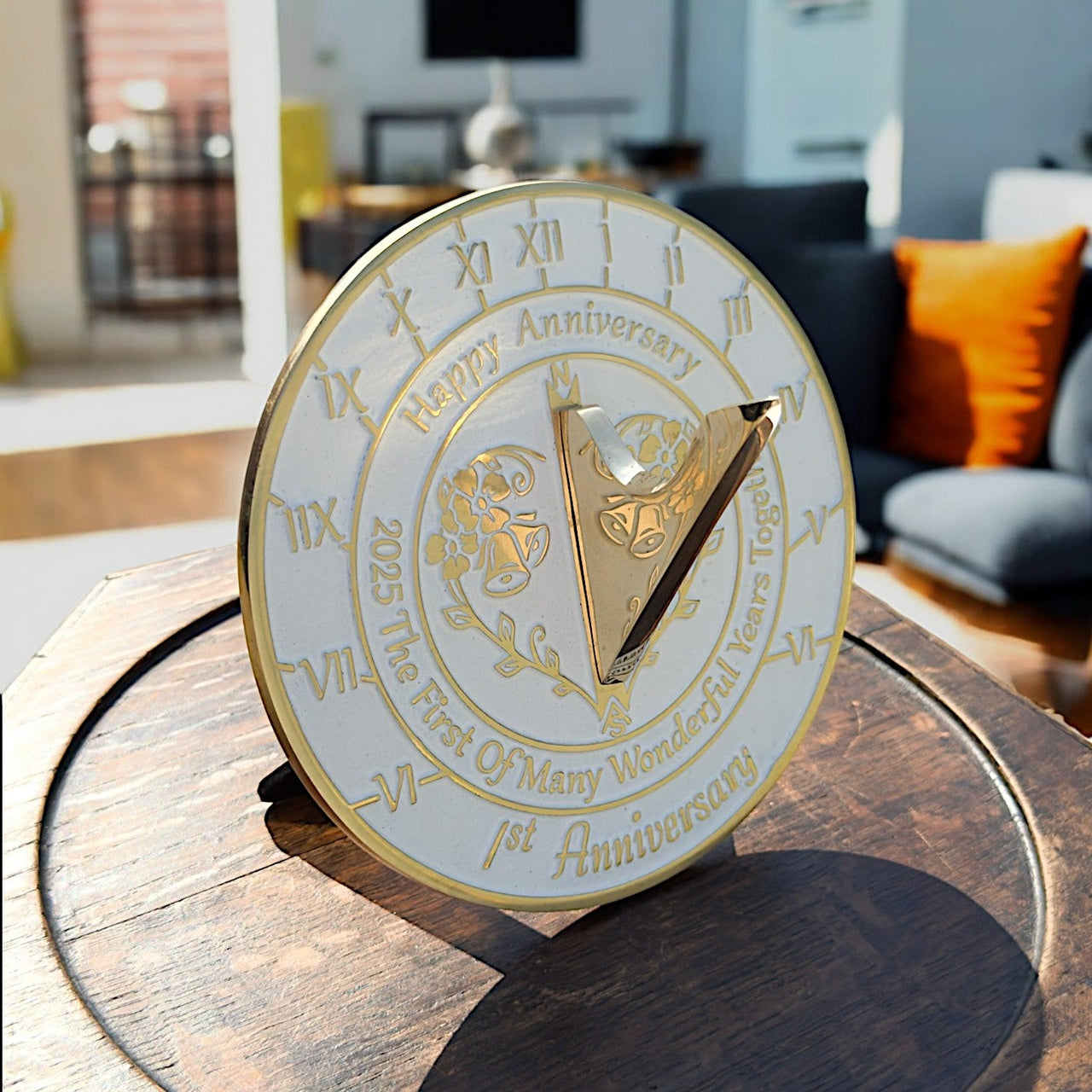 1st Wedding Anniversary Sundial Gift - The Metal Foundry