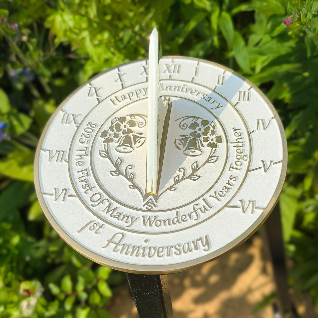 1st Wedding Anniversary Sundial Gift - The Metal Foundry