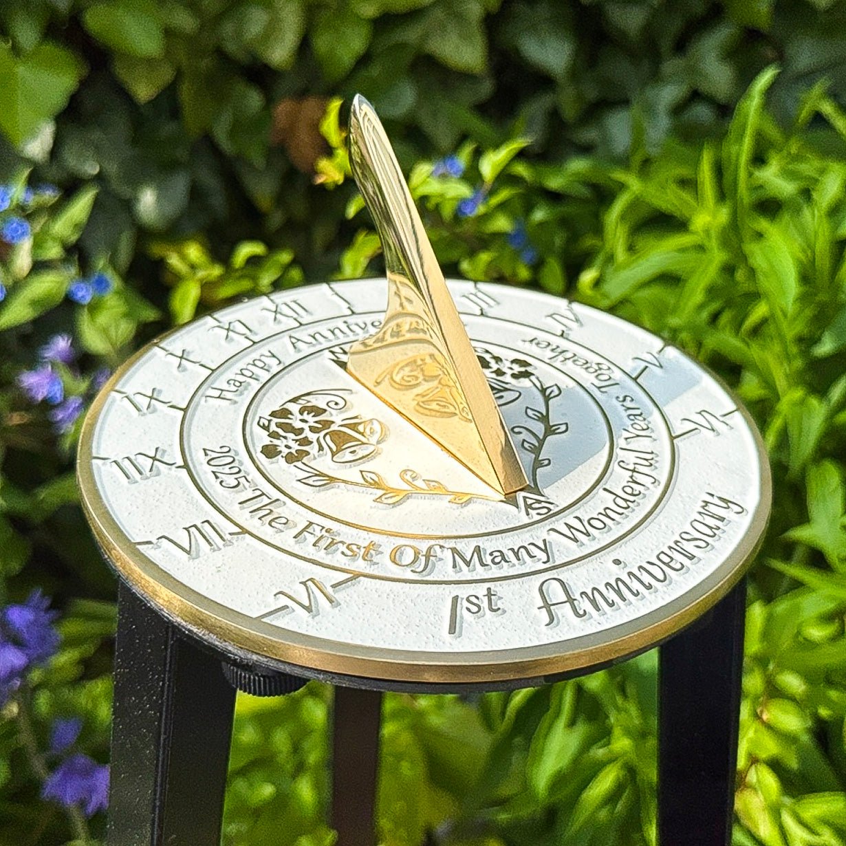 1st Wedding Anniversary Sundial Gift - The Metal Foundry