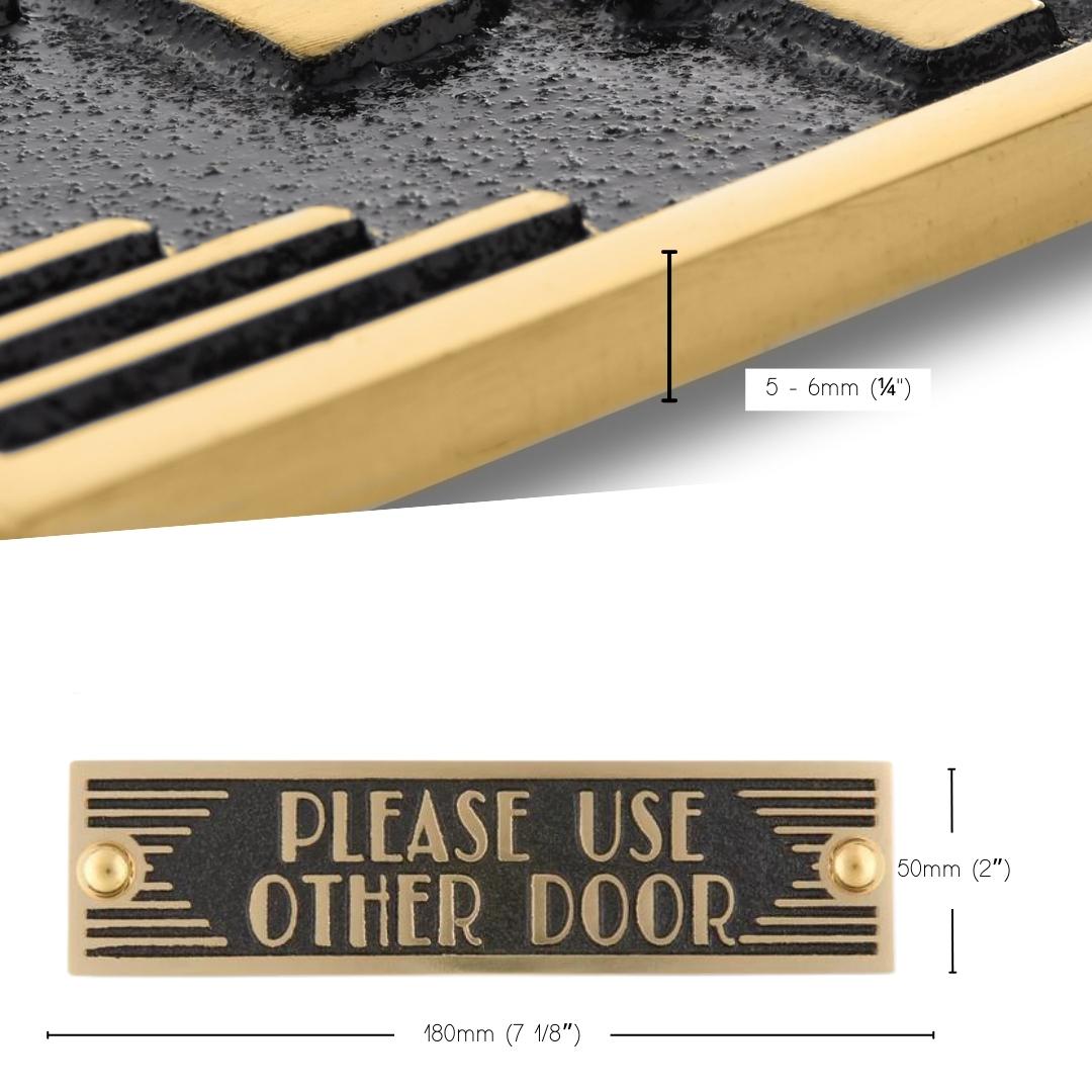Art Deco 'Please use Other Door' Sign