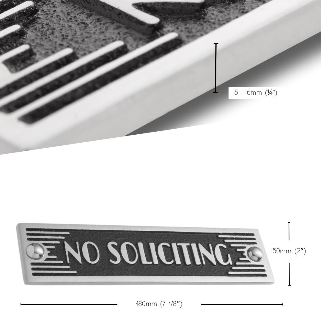 Art Deco 'No Soliciting' Sign