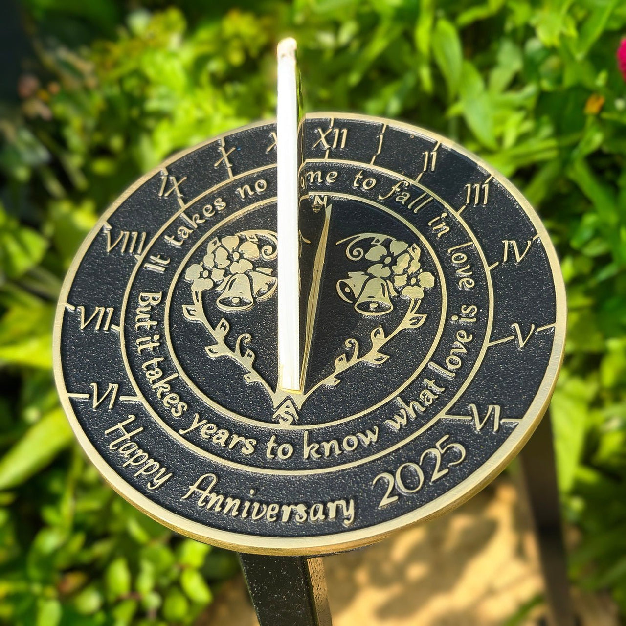 Anniversary Sundial Gift ‘What Love Is’ - The Metal Foundry
