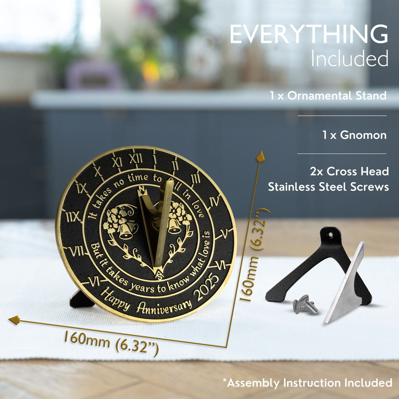 Anniversary Sundial Gift ‘What Love Is’ - The Metal Foundry