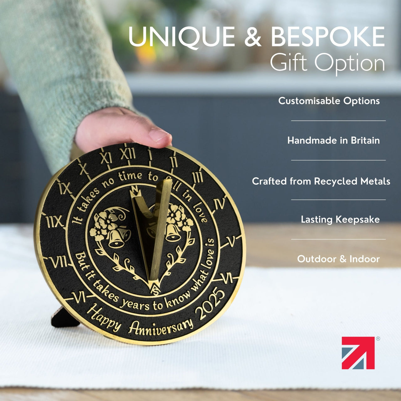 Anniversary Sundial Gift ‘What Love Is’ - The Metal Foundry