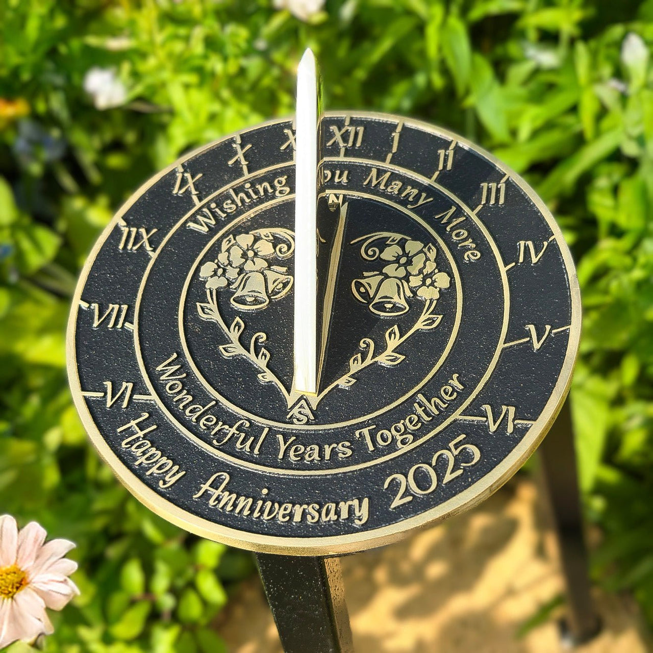 Anniversary Sundial Gift ‘Wonderful Years Together’ - The Metal Foundry