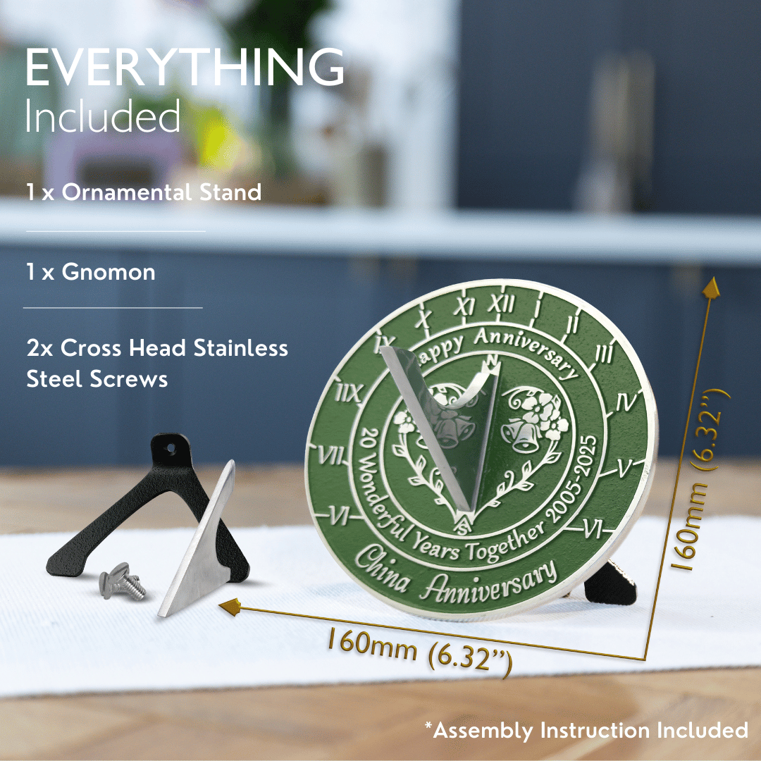 China 20th Anniversary Sundial Gift - The Metal Foundry