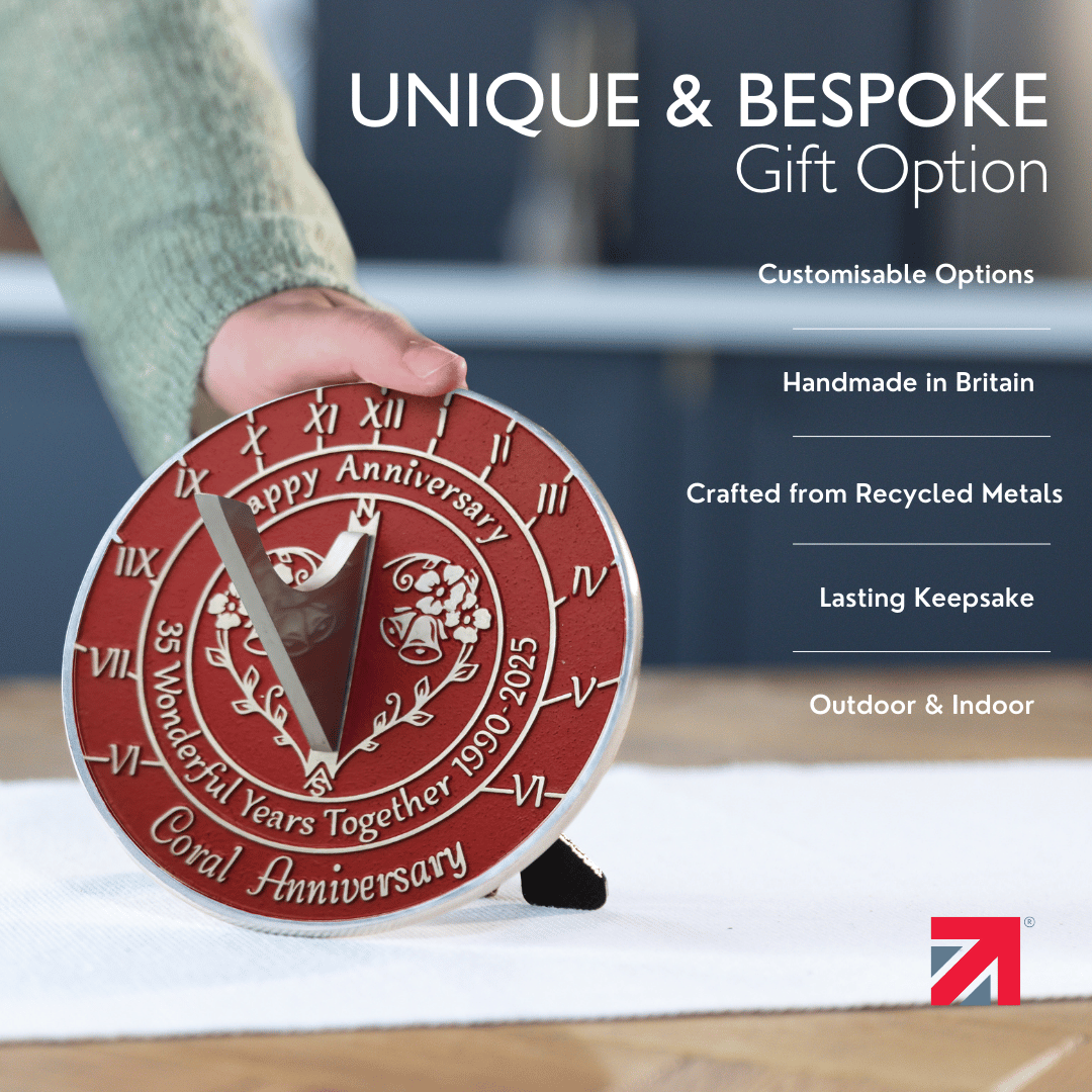 Coral 35th Anniversary Sundial Gift - The Metal Foundry