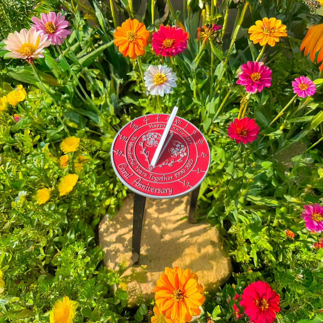 Coral 35th Anniversary Sundial Gift - The Metal Foundry