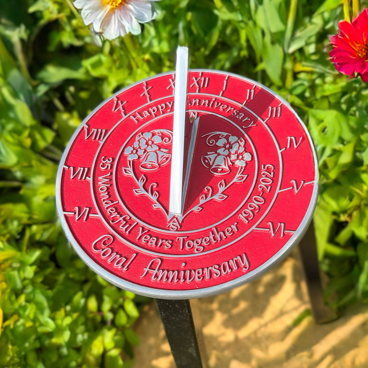 Coral 35th Anniversary Sundial Gift - The Metal Foundry