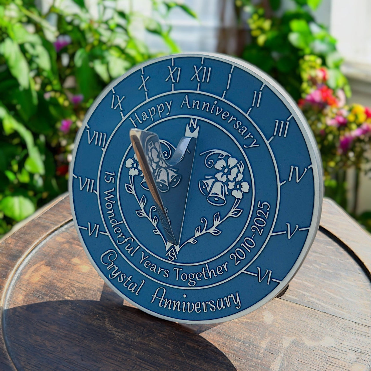 Crystal 15th Anniversary Sundial Gift - The Metal Foundry