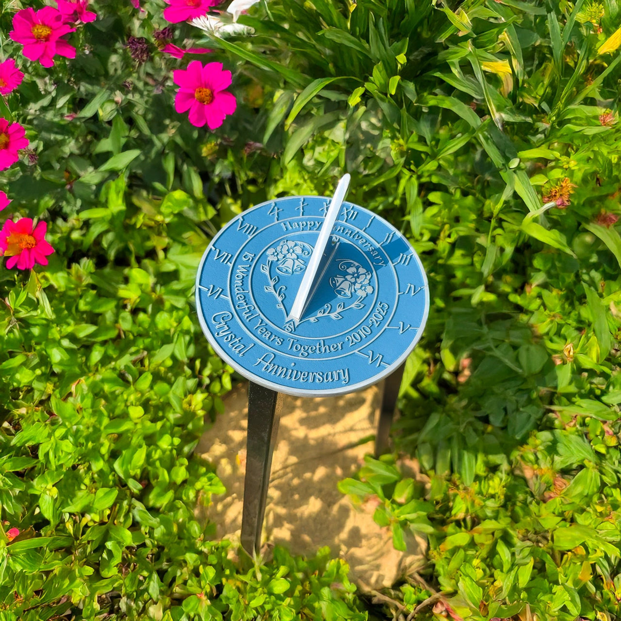 Crystal 15th Anniversary Sundial Gift - The Metal Foundry