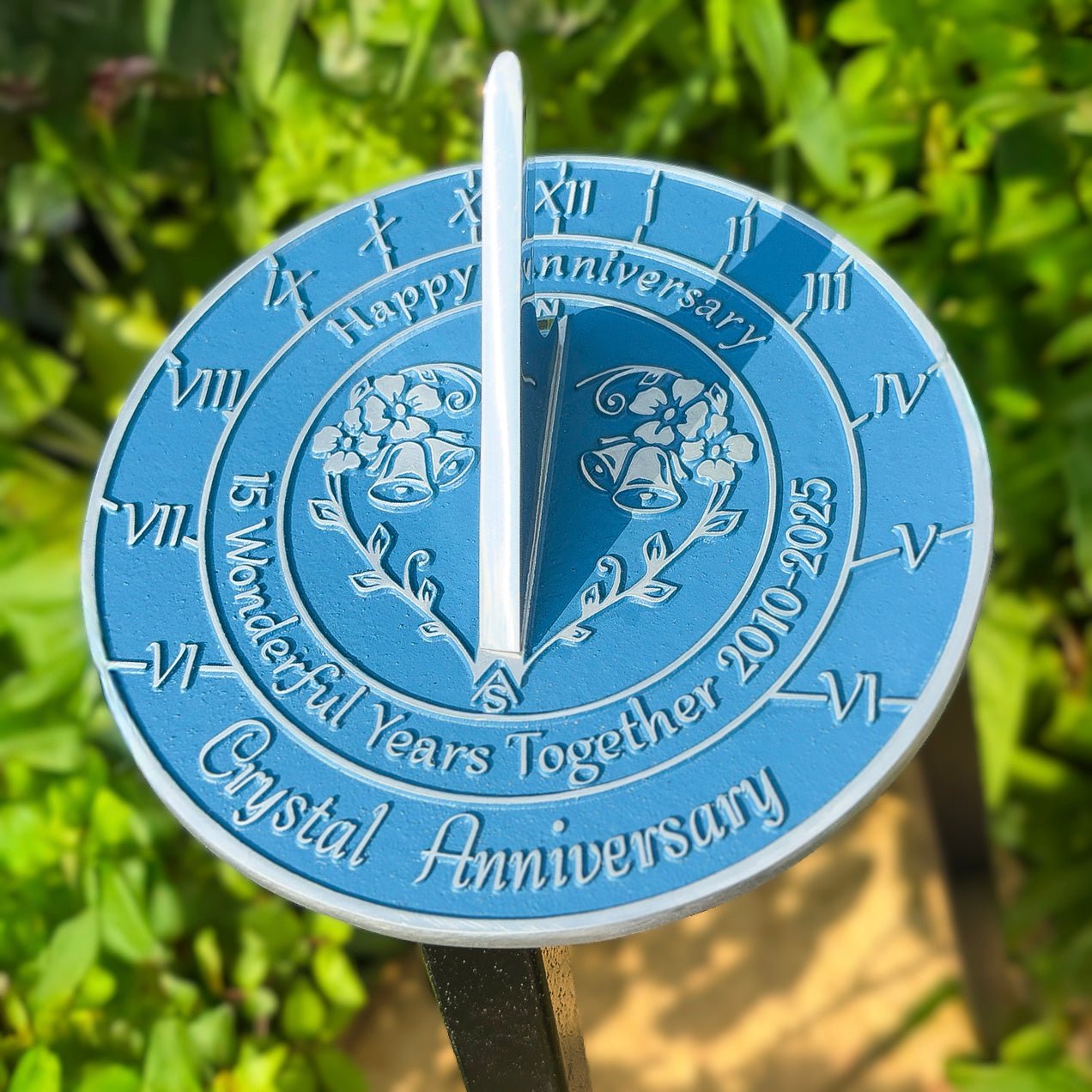 Crystal 15th Anniversary Sundial Gift - The Metal Foundry
