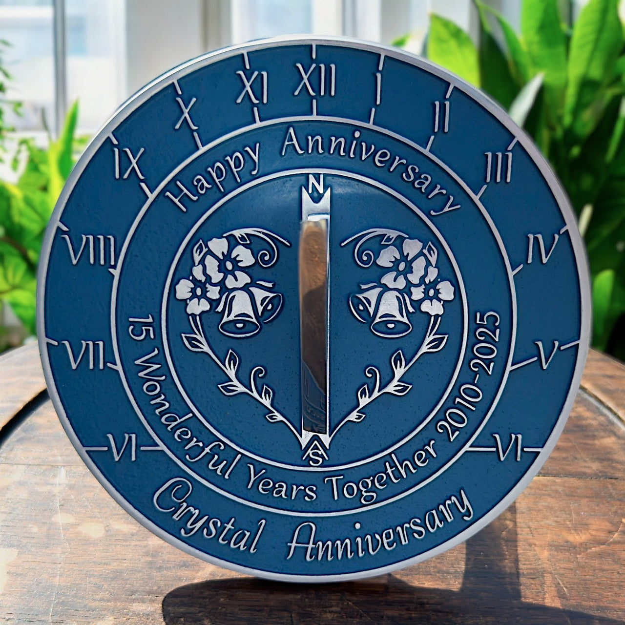 Crystal 15th Anniversary Sundial Gift - The Metal Foundry