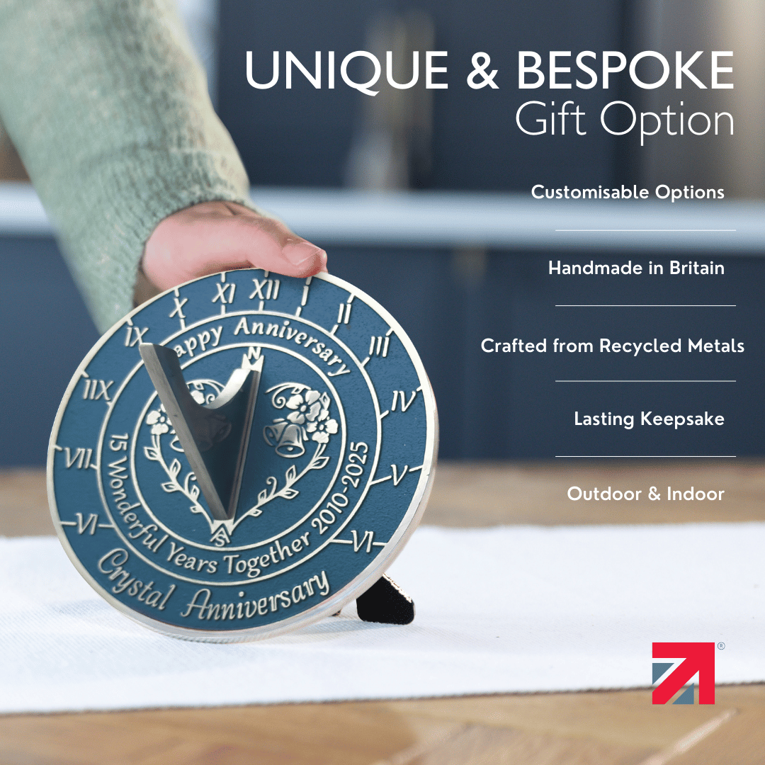 Crystal 15th Anniversary Sundial Gift - The Metal Foundry