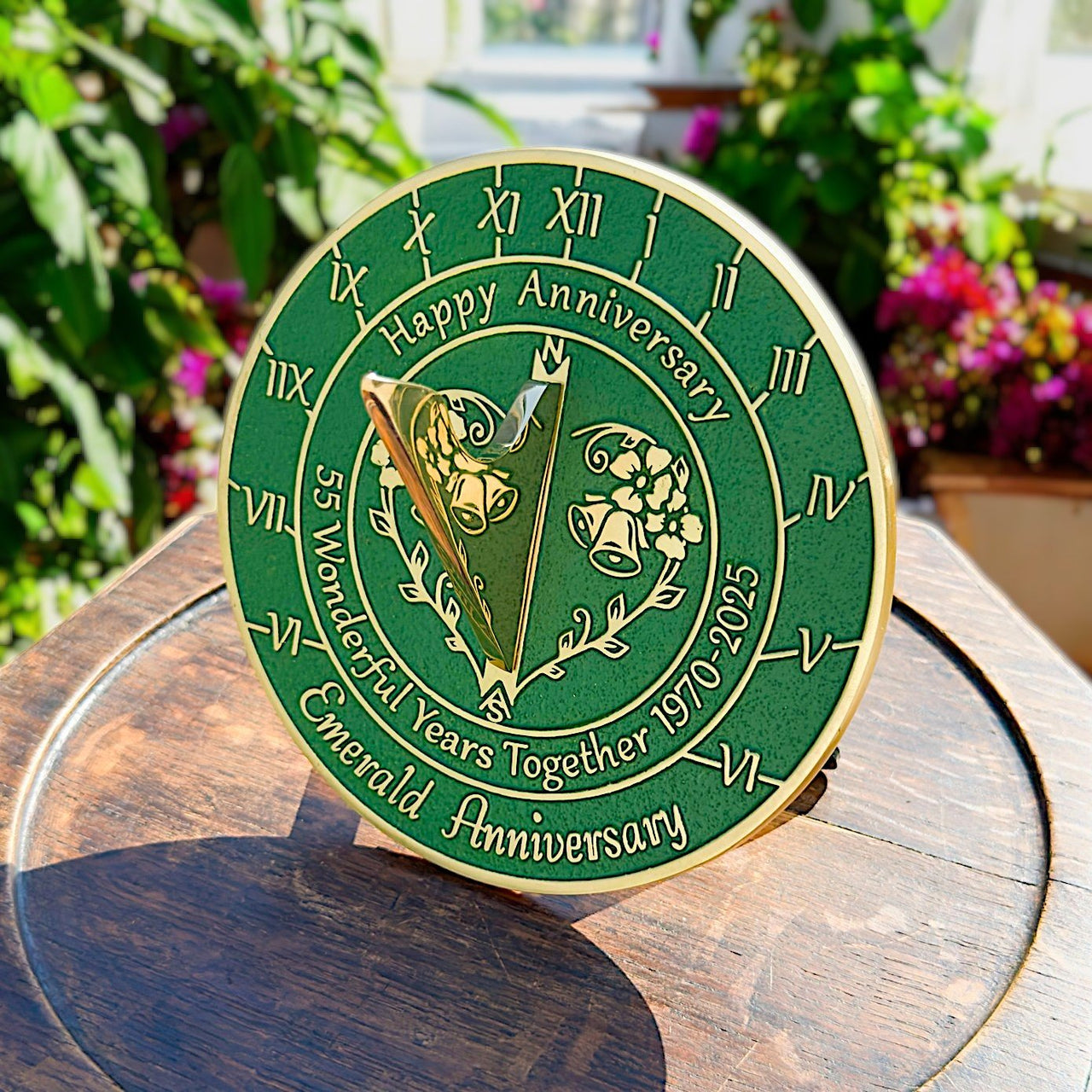 Emerald 55th Anniversary Sundial Gift - The Metal Foundry