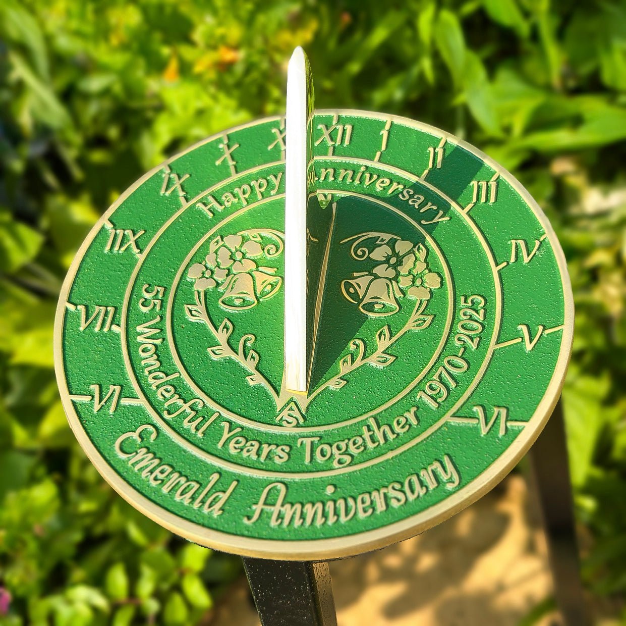 Emerald 55th Anniversary Sundial Gift - The Metal Foundry