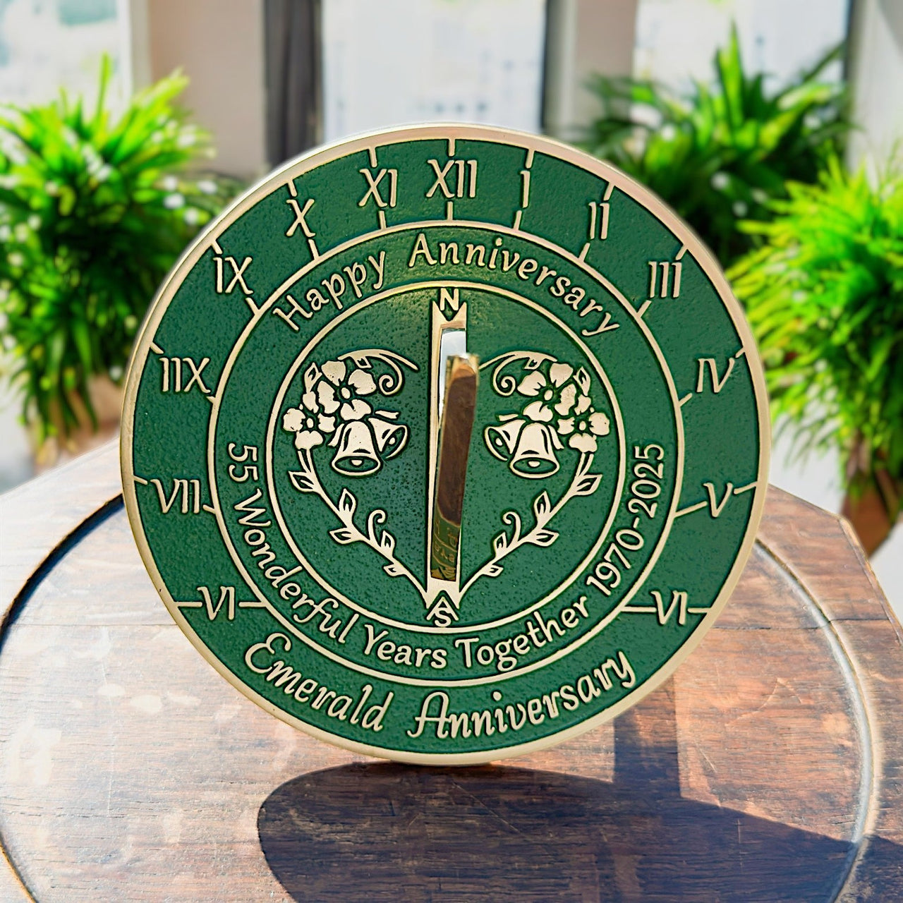Emerald 55th Anniversary Sundial Gift - The Metal Foundry