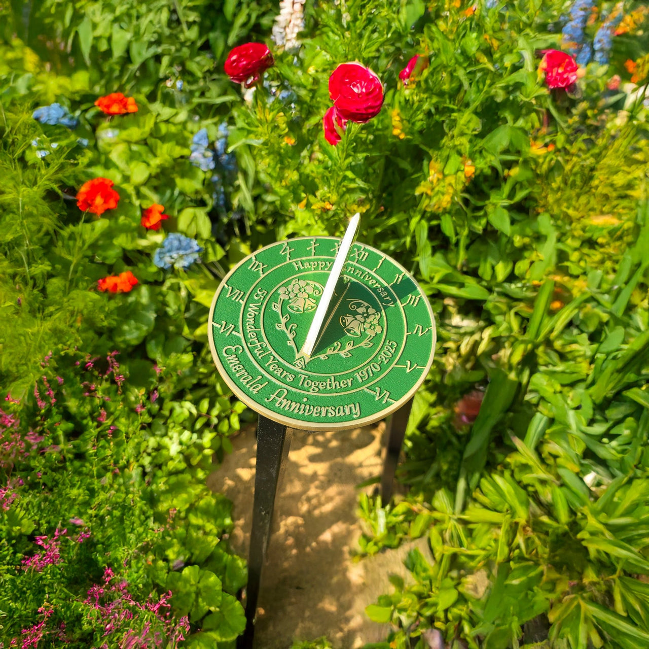 Emerald 55th Anniversary Sundial Gift - The Metal Foundry