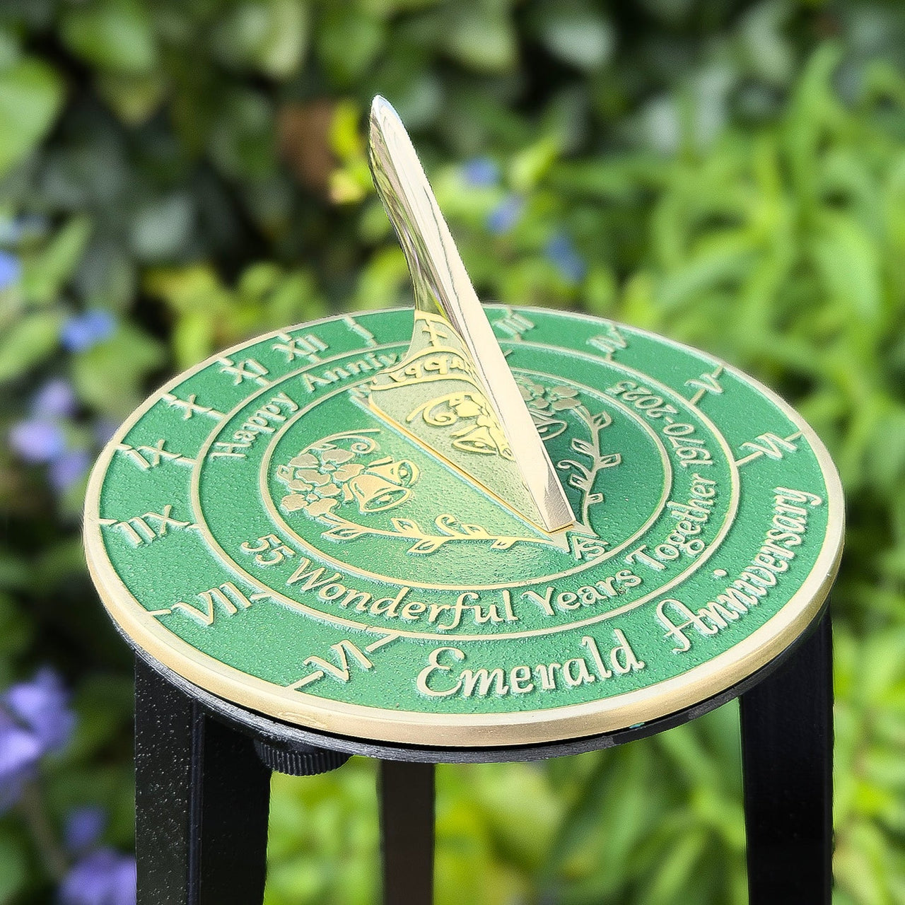 Emerald 55th Anniversary Sundial Gift - The Metal Foundry