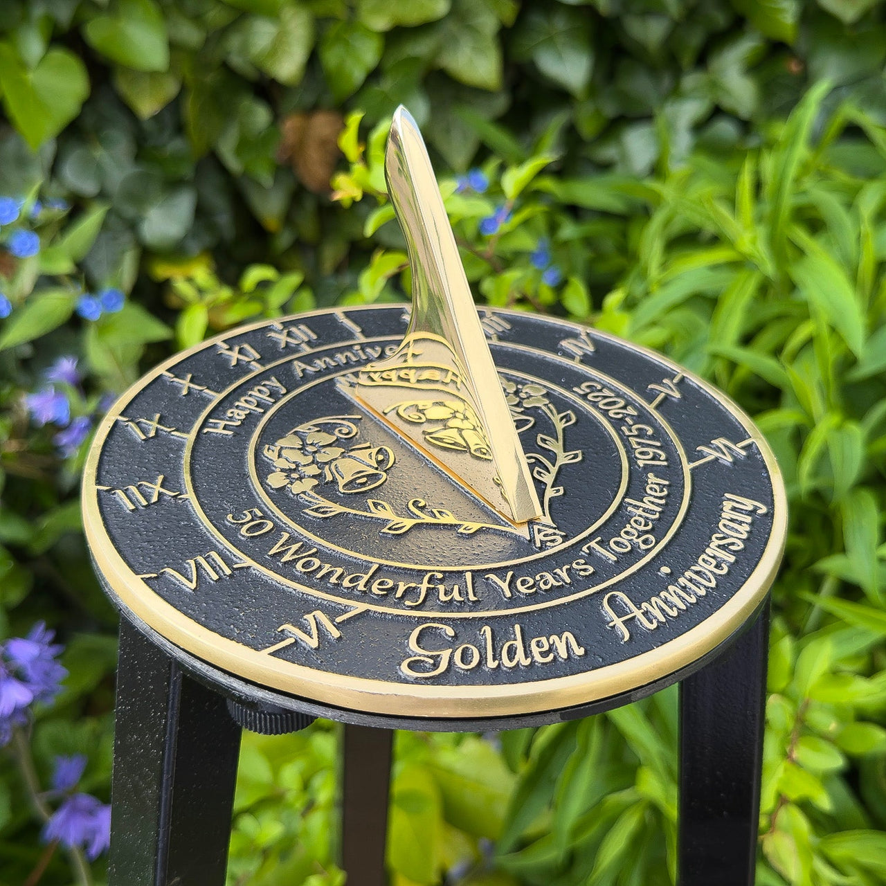 Golden 50th Anniversary Sundial Gift - The Metal Foundry