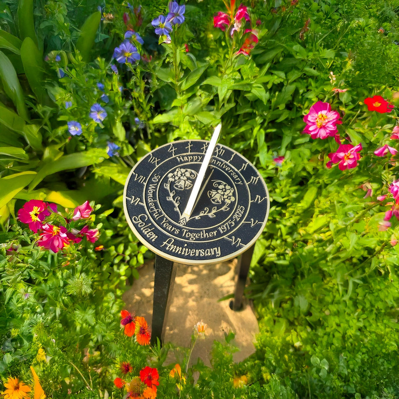 Golden 50th Anniversary Sundial Gift - The Metal Foundry