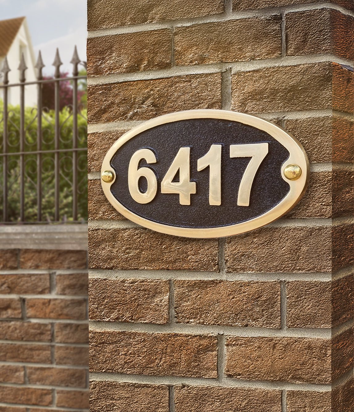 Medium Oval Traditional House Number Sign - The Metal Foundry