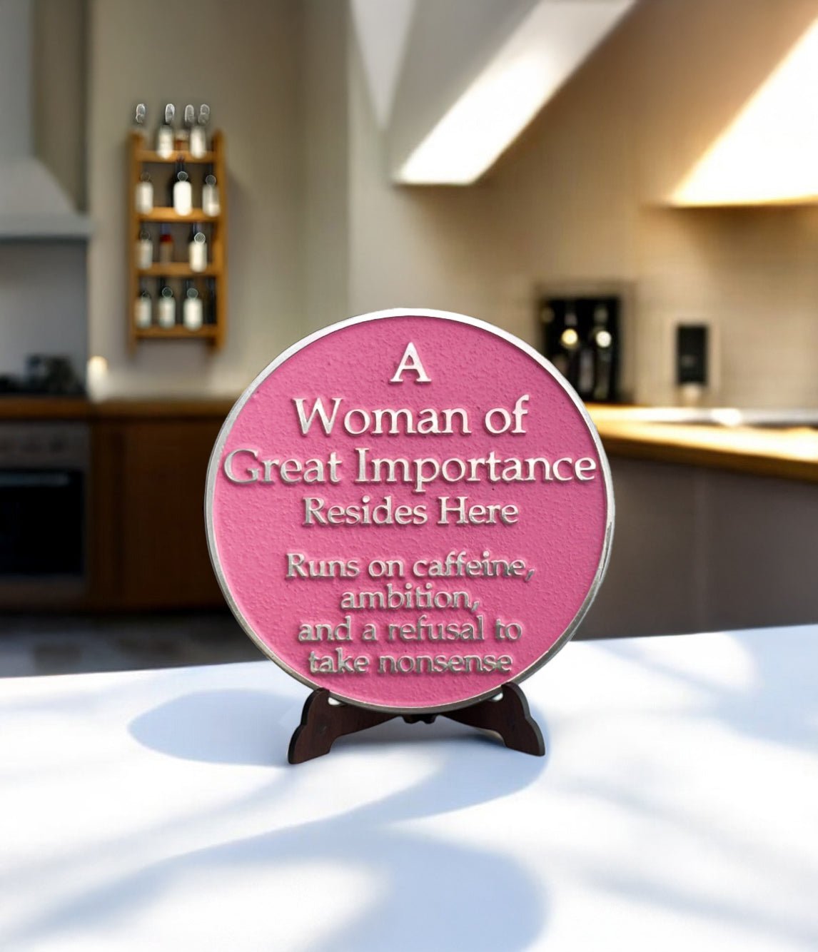 Mothers Day Blue Plaque Gift (Woman of Great Importance) - The Metal Foundry