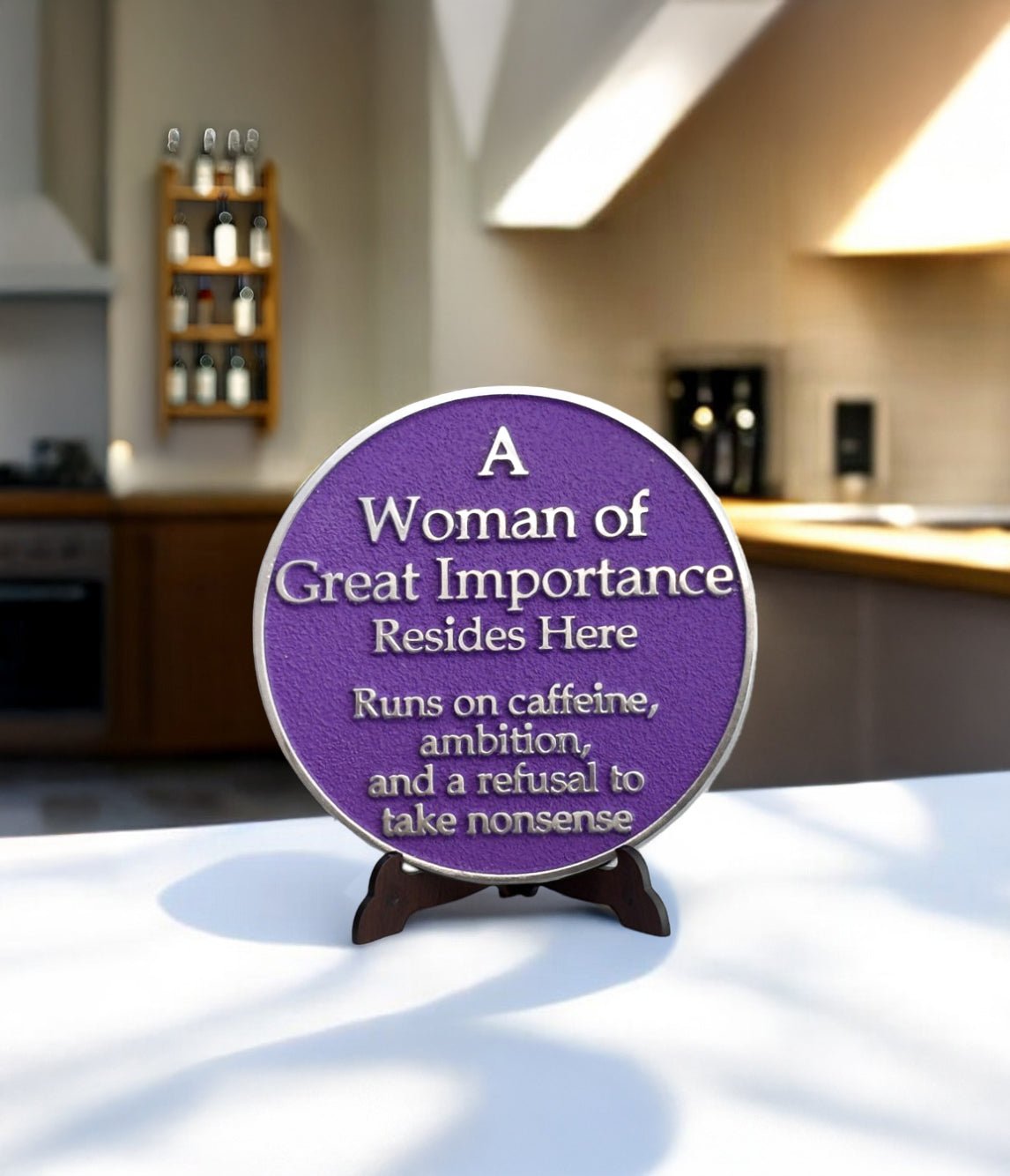 Mothers Day Blue Plaque Gift (Woman of Great Importance) - The Metal Foundry
