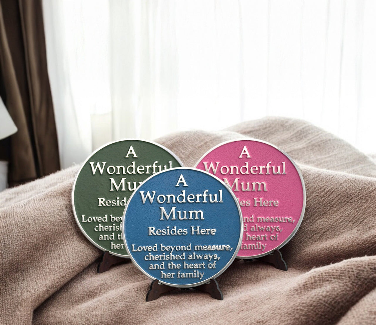 Mothers Day Blue Plaque Gift (Wonderful Mum) - The Metal Foundry