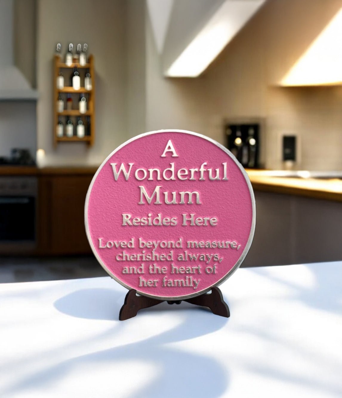 Mothers Day Blue Plaque Gift (Wonderful Mum) - The Metal Foundry