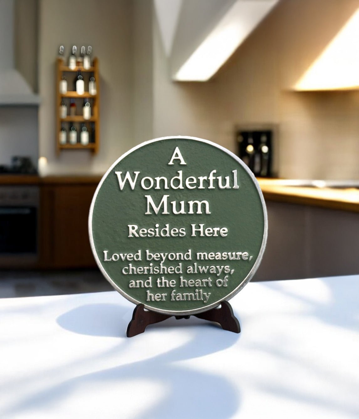 Mothers Day Blue Plaque Gift (Wonderful Mum) - The Metal Foundry