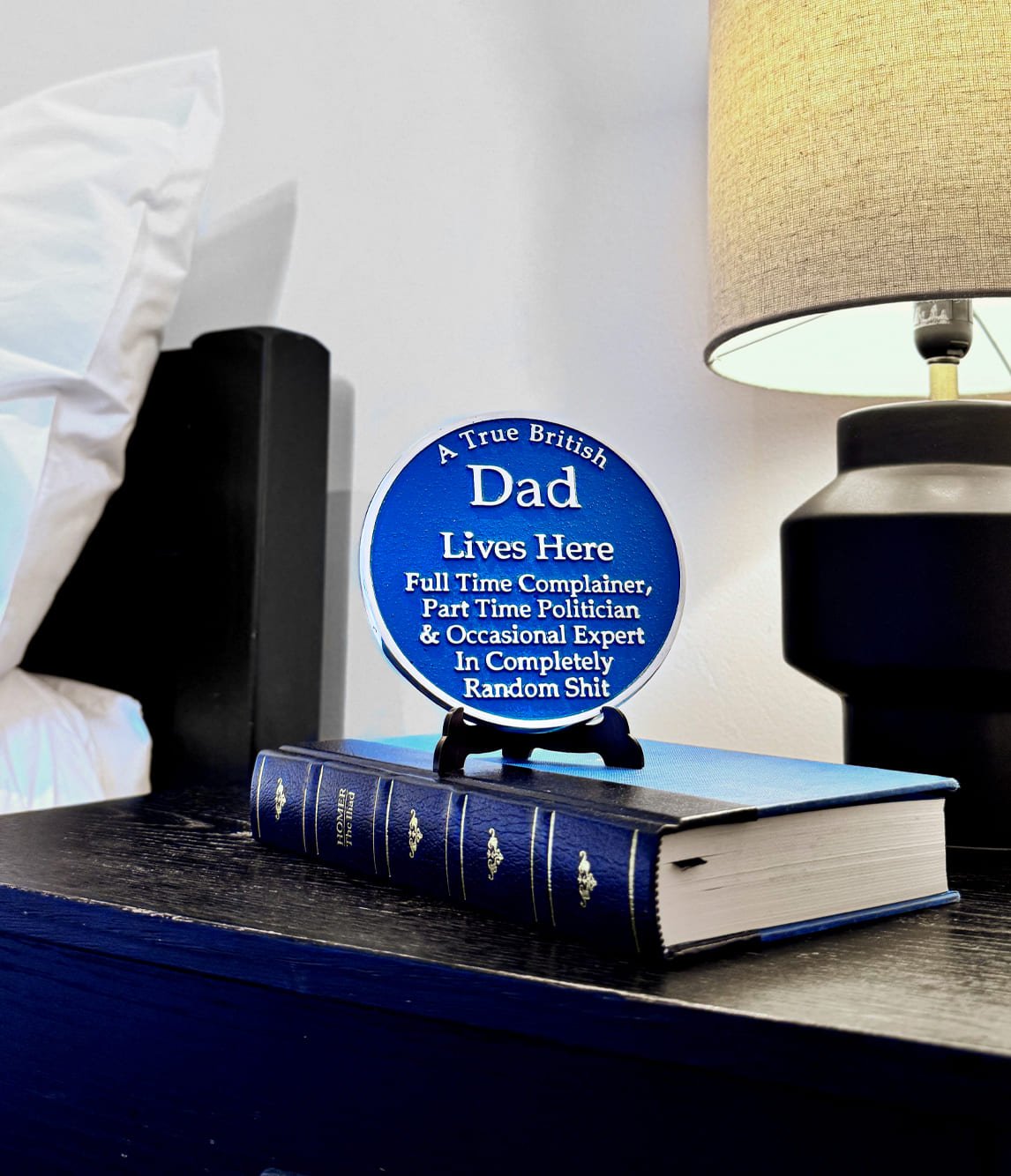 Ornamental Small Blue Heritage Plaque For Dad Gift - The Metal Foundry