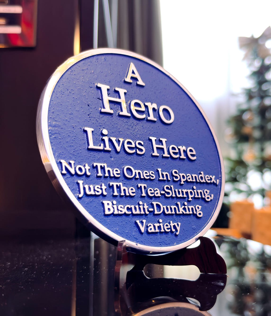 Ornamental Small Blue Heritage Plaque Gift - The Metal Foundry