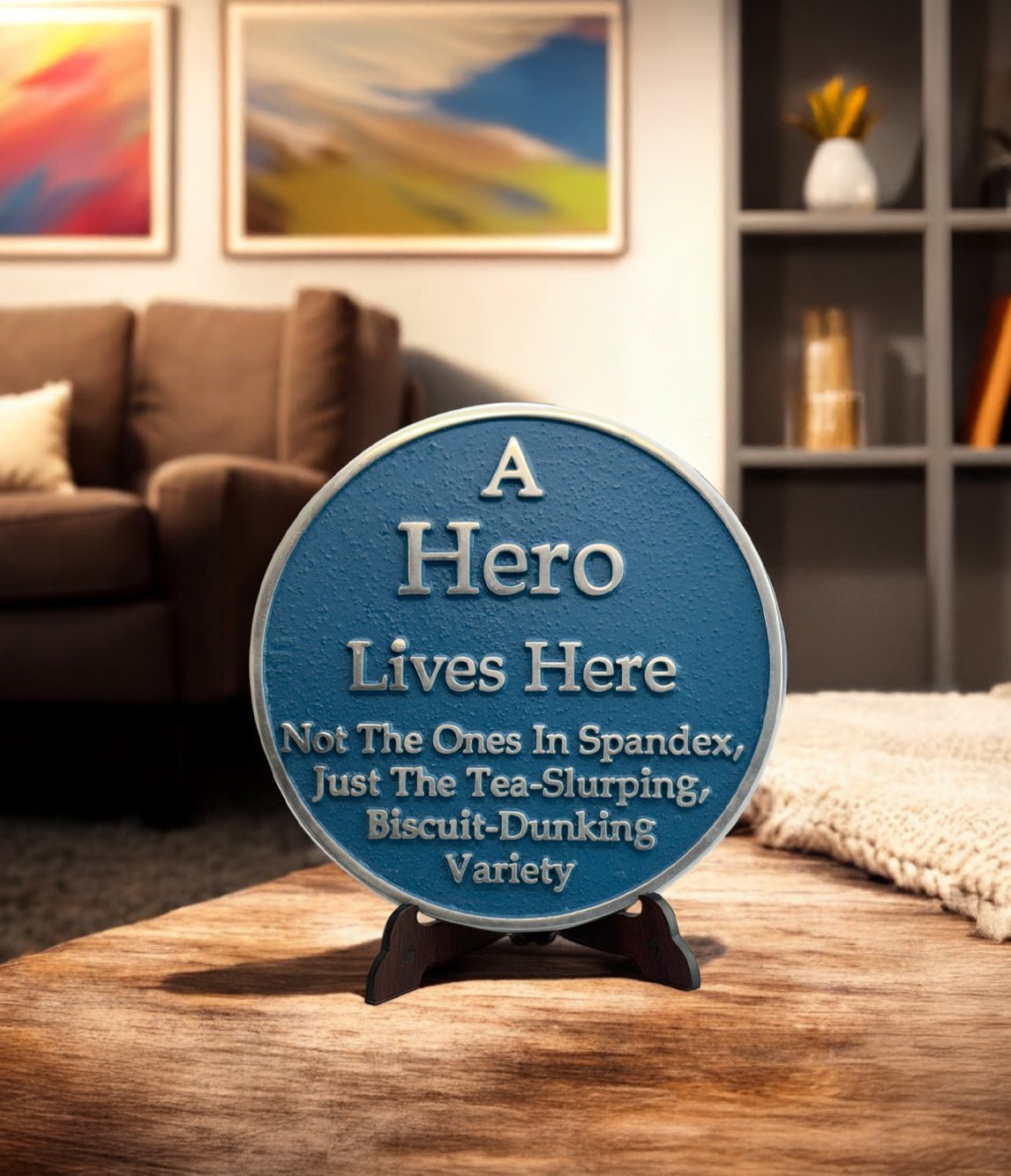 Ornamental Small Blue Heritage Plaque Gift - The Metal Foundry