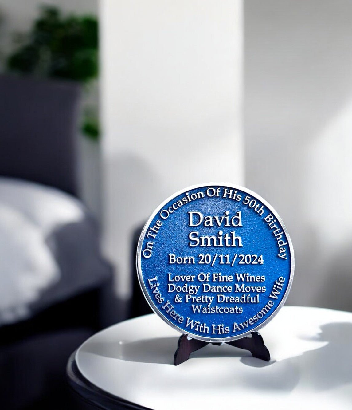 Ornamental Small Blue Heritage Plaque Gift - The Metal Foundry