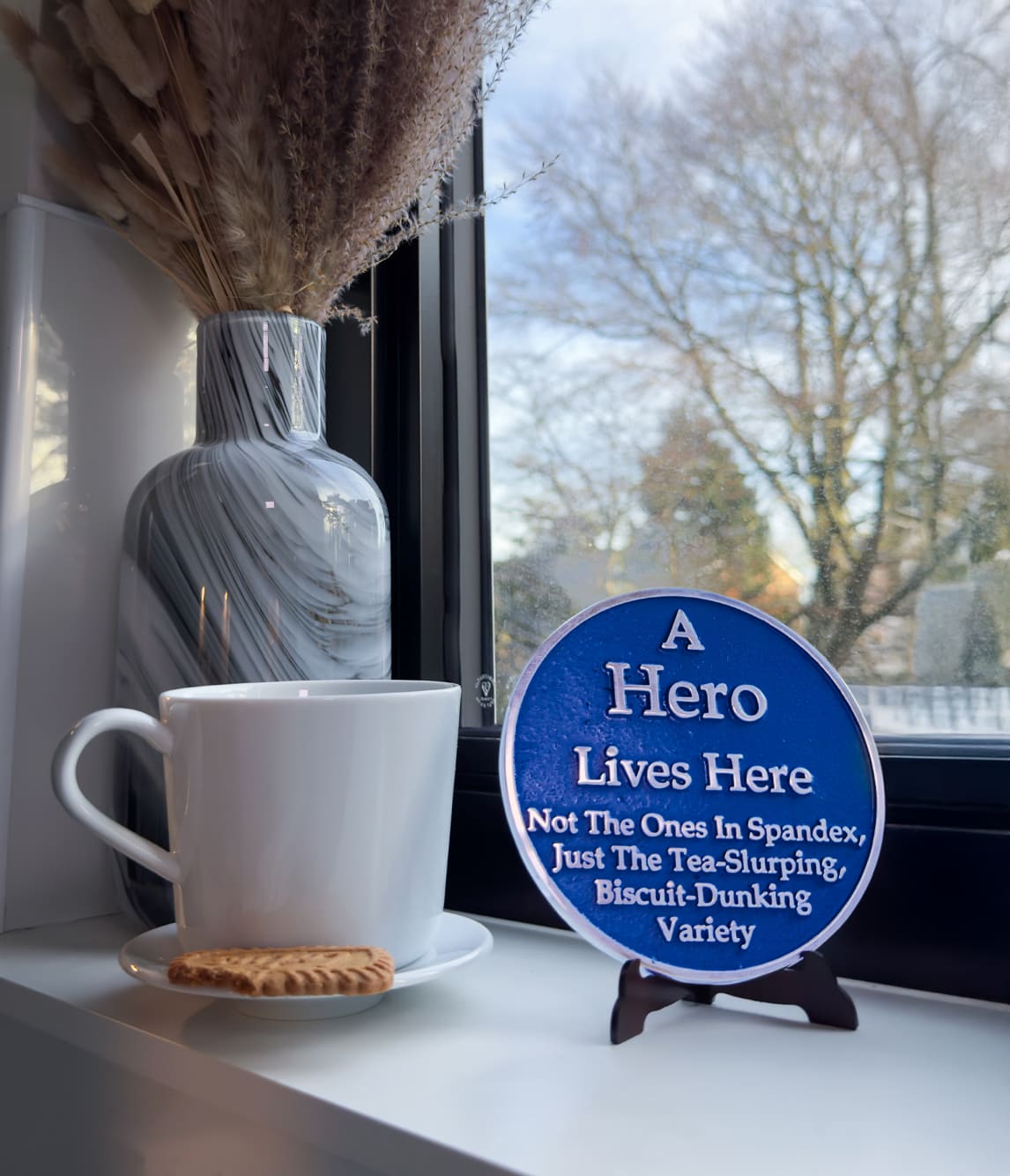 Ornamental Small Blue Heritage Plaque Gift - The Metal Foundry