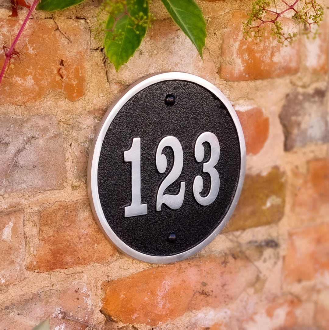 Medium Round Modern Style House Number Sign