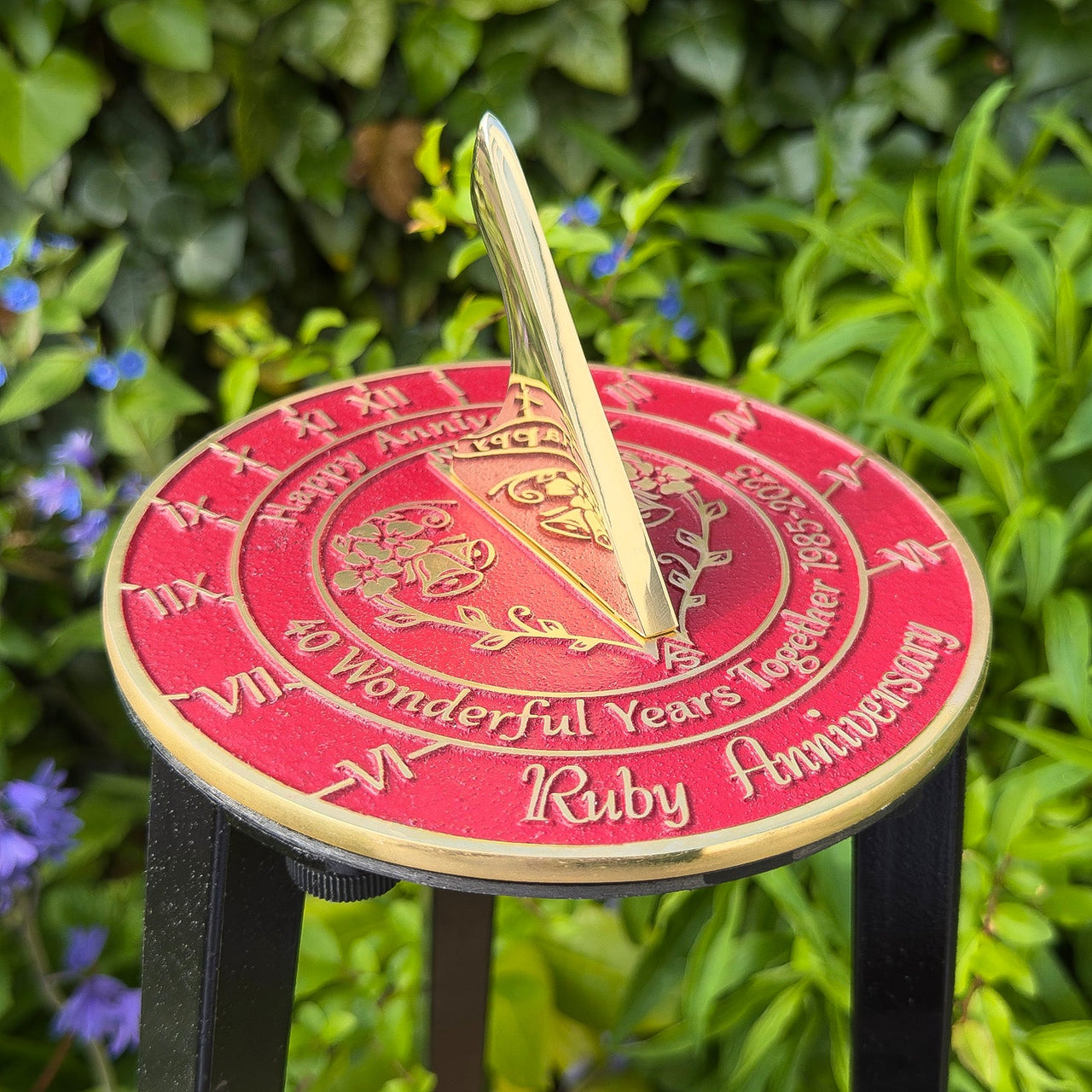 Ruby 40th Anniversary Sundial Gift - The Metal Foundry