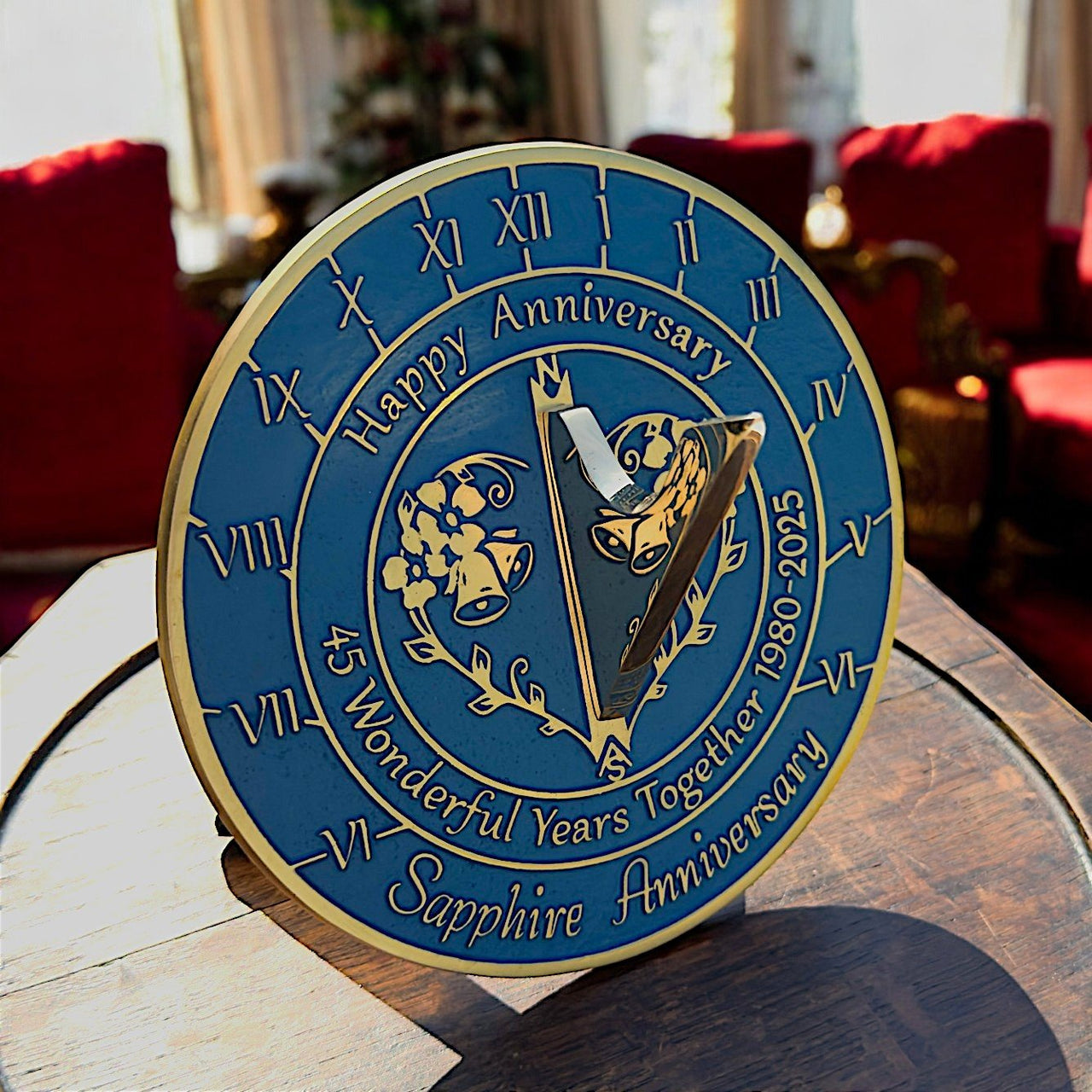 Sapphire 45th Anniversary Sundial Gift - The Metal Foundry