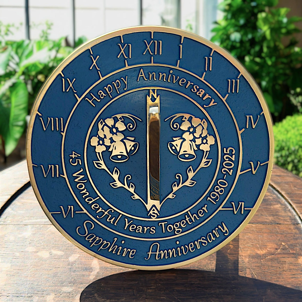 Sapphire 45th Anniversary Sundial Gift - The Metal Foundry