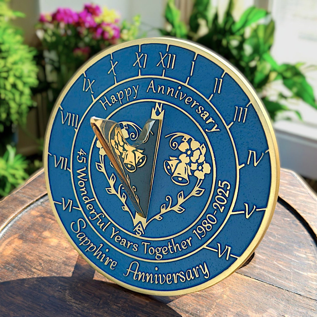 Sapphire 45th Anniversary Sundial Gift - The Metal Foundry