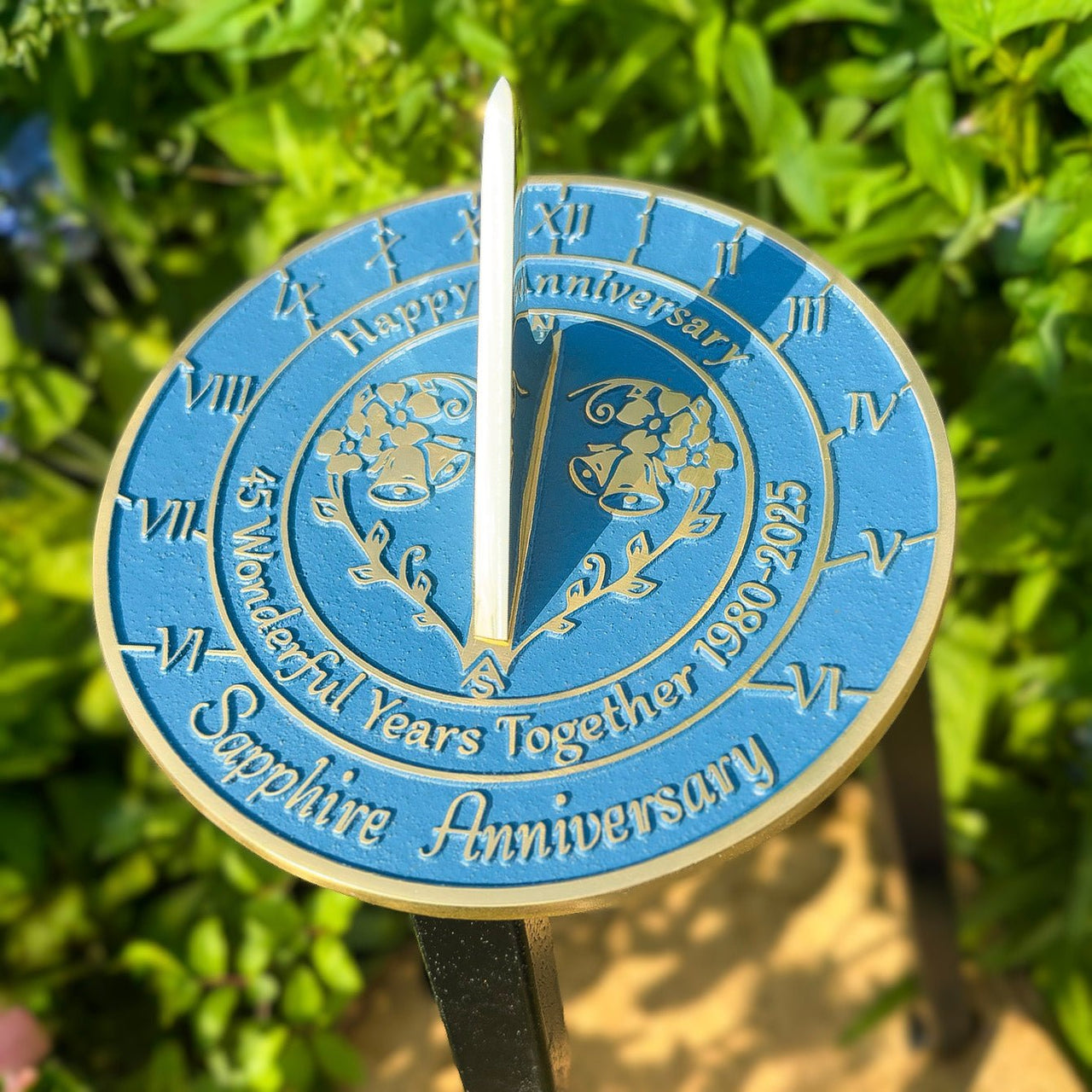 Sapphire 45th Anniversary Sundial Gift - The Metal Foundry
