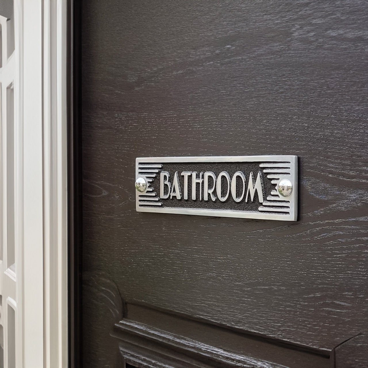 Art Deco 'Bathroom' Sign - The Metal Foundry