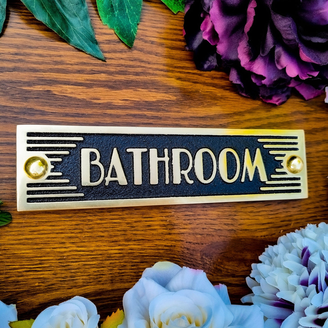 Art Deco 'Bathroom' Sign - The Metal Foundry