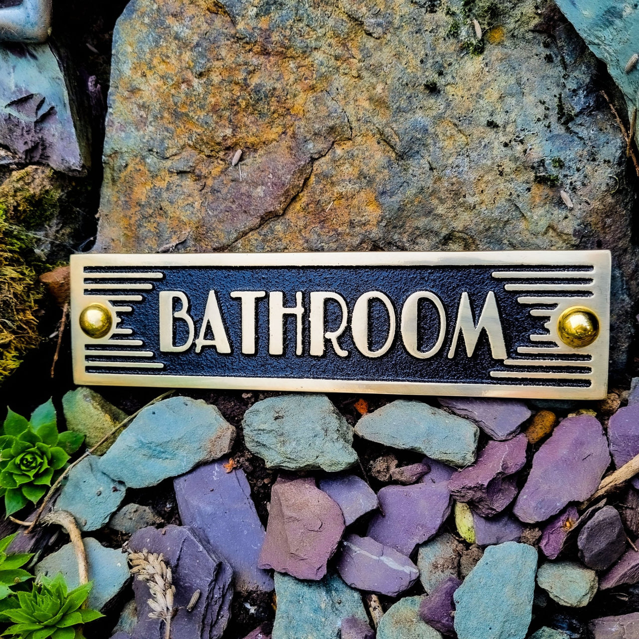 Art Deco 'Bathroom' Sign - The Metal Foundry