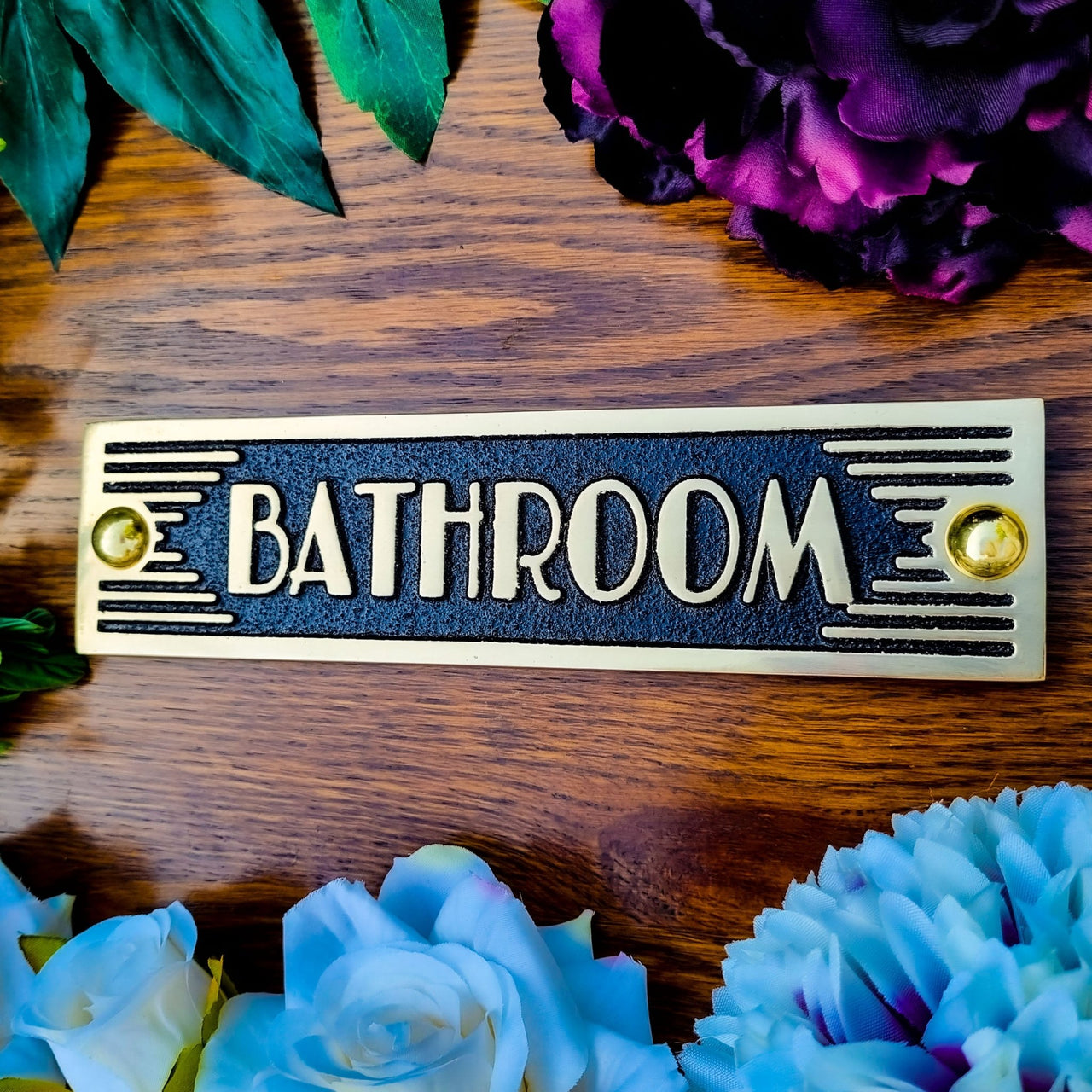 Art Deco 'Bathroom' Sign - The Metal Foundry