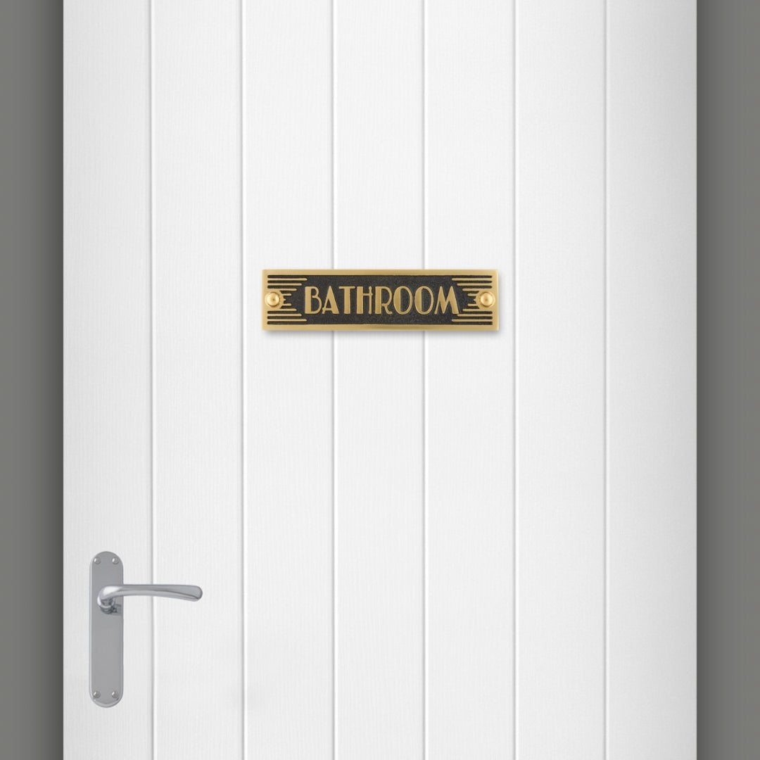 Art Deco 'Bathroom' Sign - The Metal Foundry