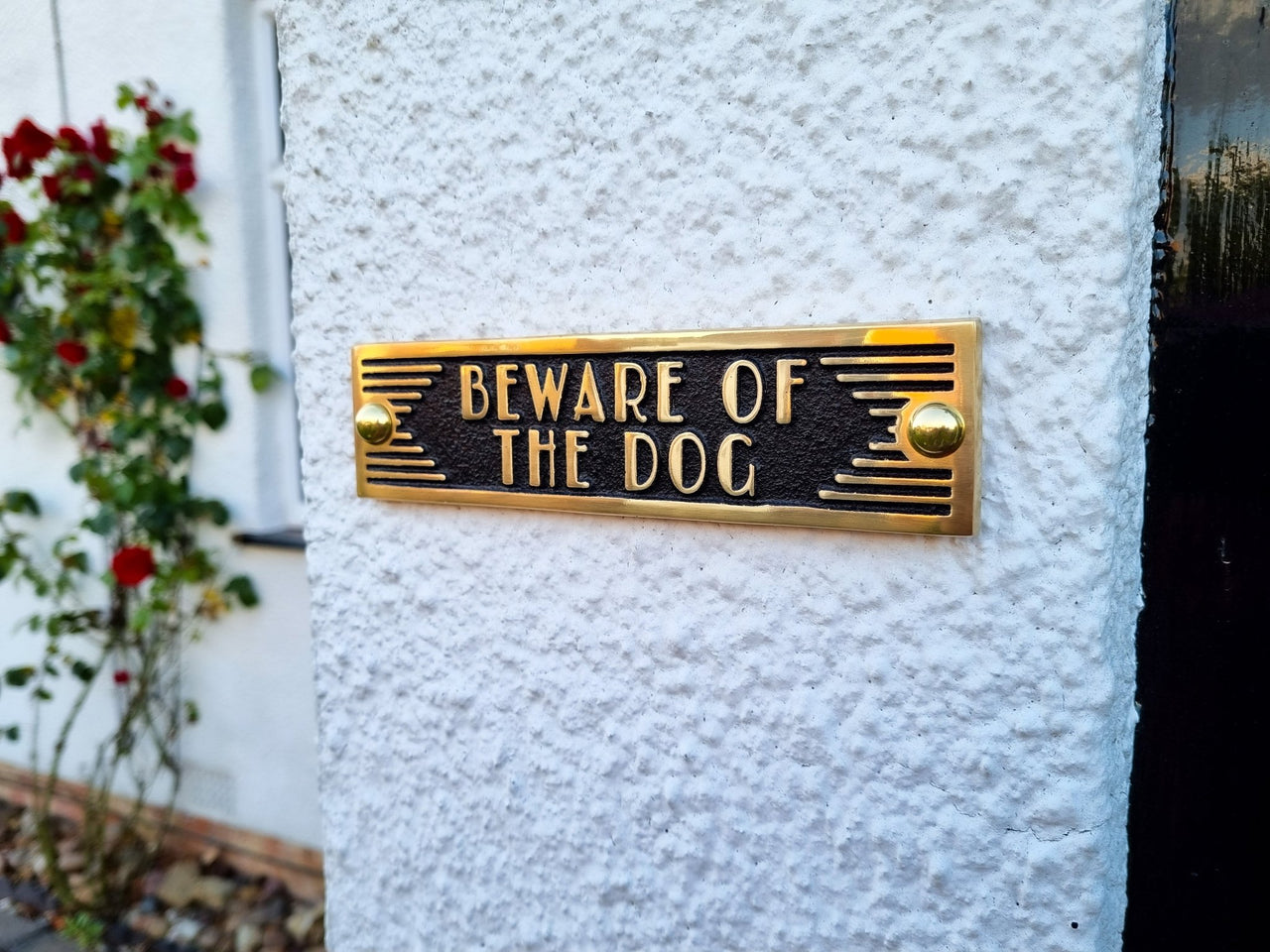 Art Deco 'Beware Of The Dog' Sign - The Metal Foundry