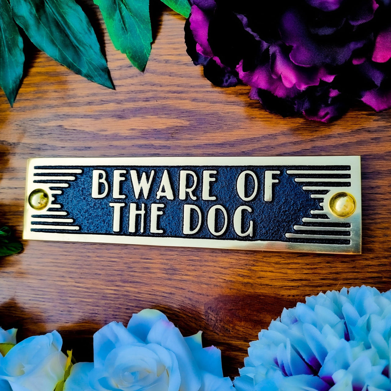 Art Deco 'Beware Of The Dog' Sign - The Metal Foundry