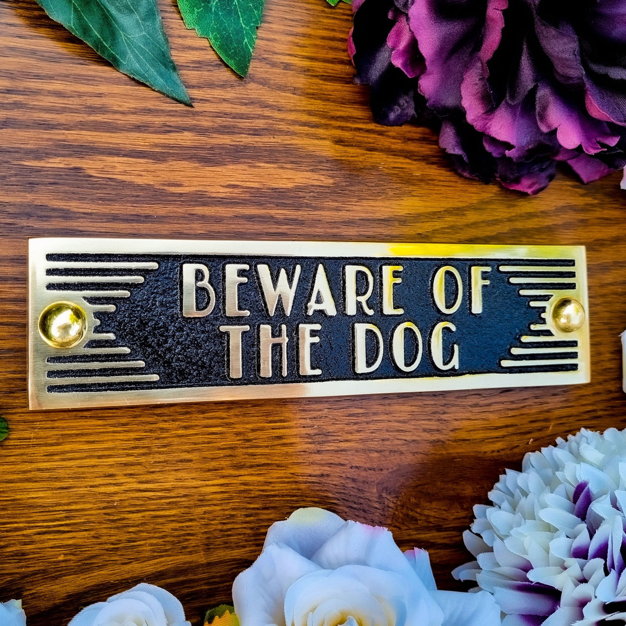 Art Deco 'Beware Of The Dog' Sign - The Metal Foundry